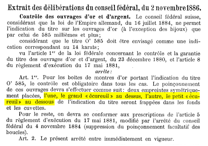 Swiss Federal Decree 1886
