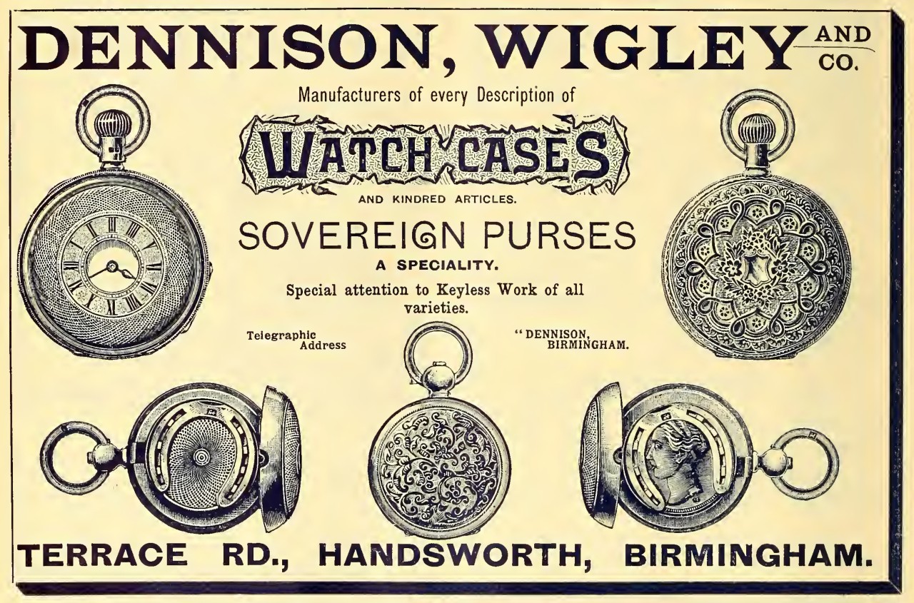 1894 Dennison & Wigley Advert including Sovereign Cases