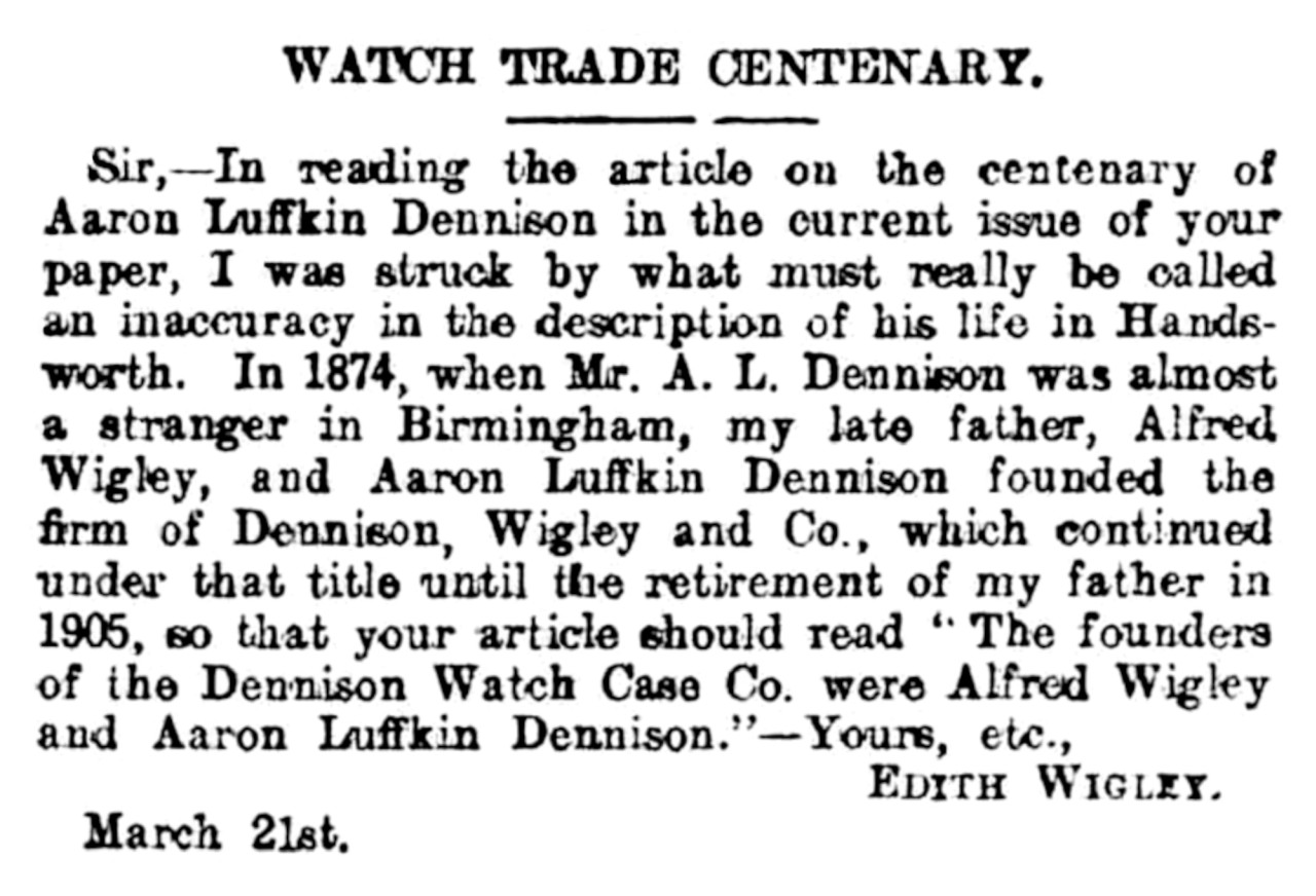 Letter from Edith Wigley, 21 March 1912