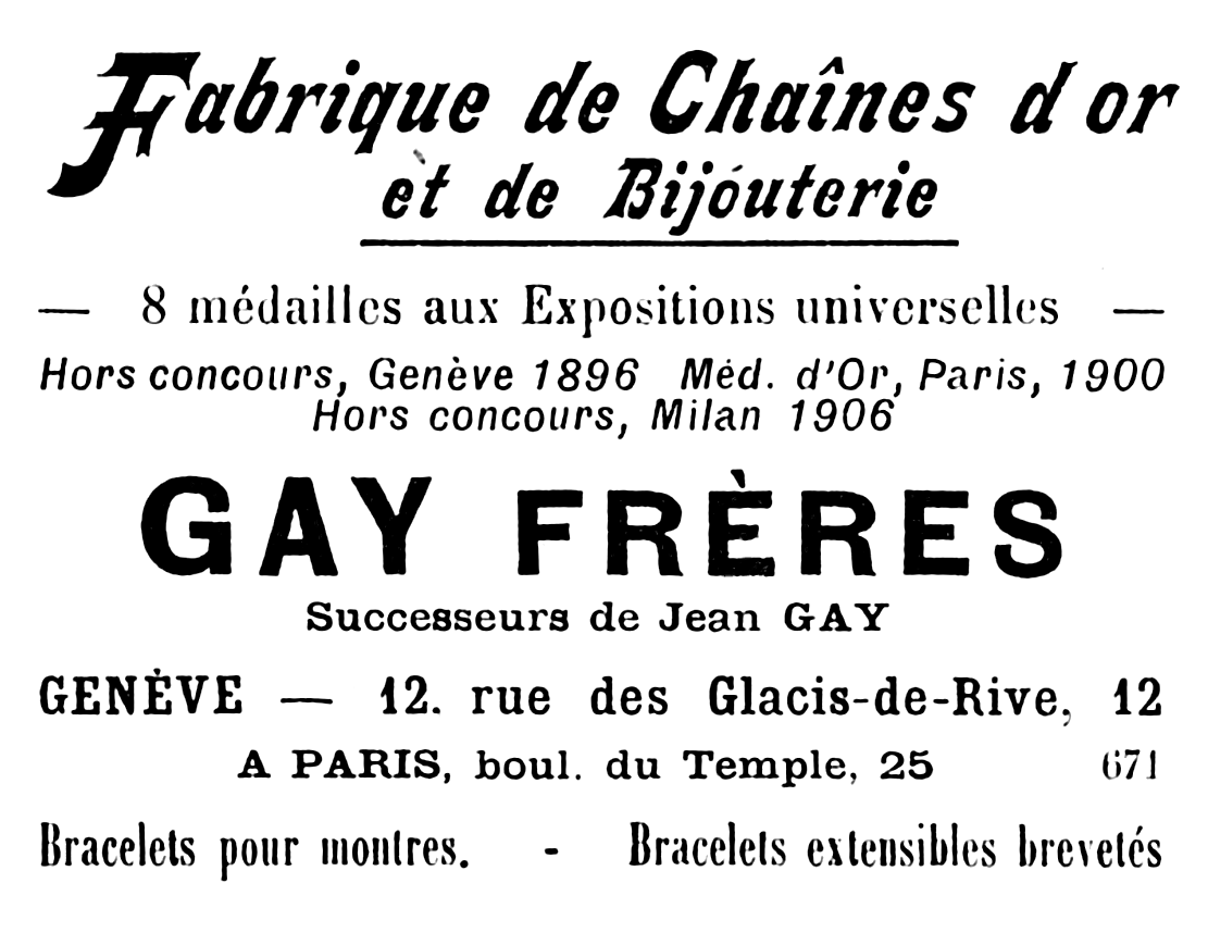 Gay Frères advert, 1913