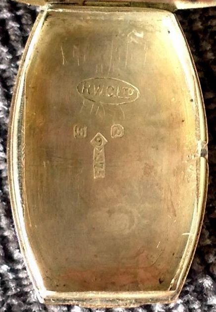 Patek Rolex 9 Carat Gold Case with Glasgow Hallmarks for 1924 to 1925