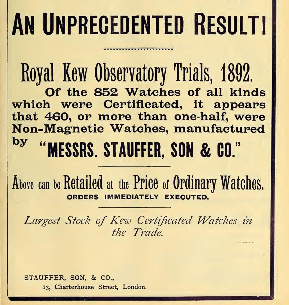 Stauffer advertisement January 1894.
