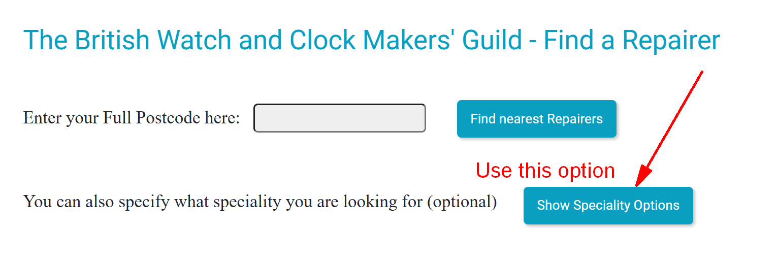 British Watch and Clock Makers' Guild ‘Find a Repairer’