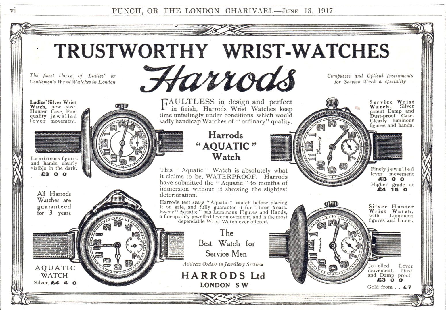 Harrods Advert June 1917